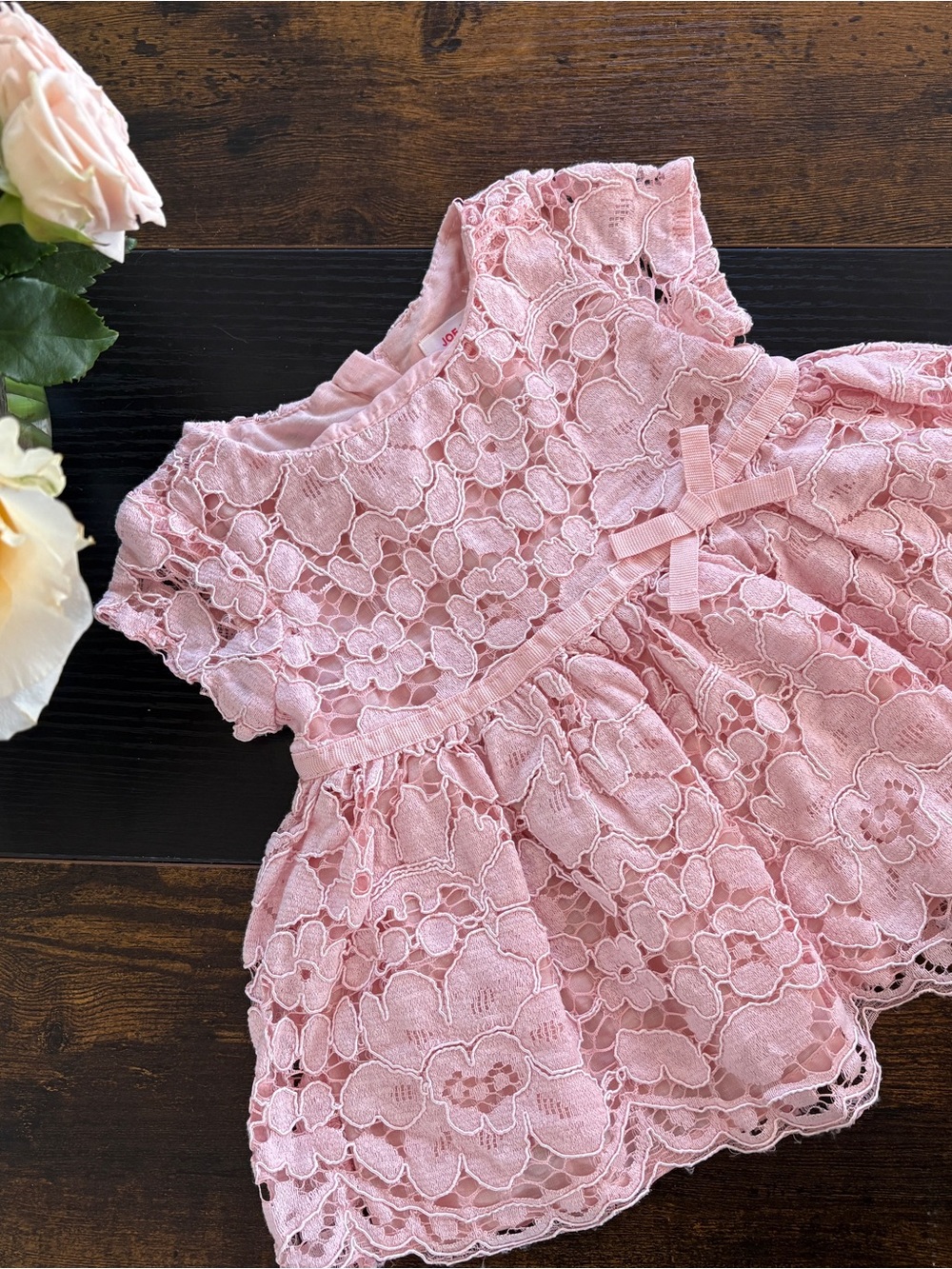 Joe Fresh Light Pink Lace Infant Dress 3-6m